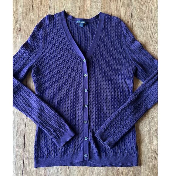Brooks Brothers Cashmere & Silk Blend Cardigan Sweater Size M - Picture 1 of 6